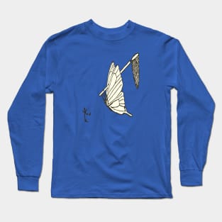 Cartoon Of A Butterfly Catching A Human Long Sleeve T-Shirt